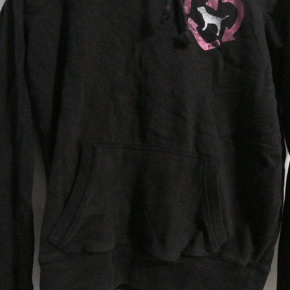 VICTORIA'S SECRET PINK | small | Black Hooded Sweatshirt / Hoodie | NWOT - Picture 10 of 16